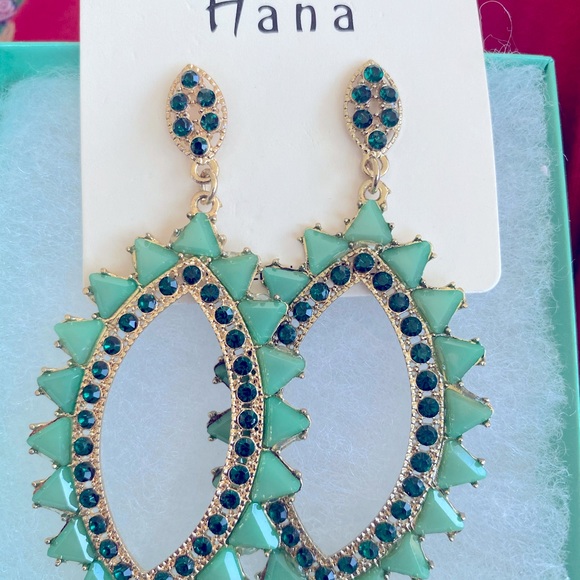 Spring Statement Sea green Rhinestone Earrings - Picture 4 of 8